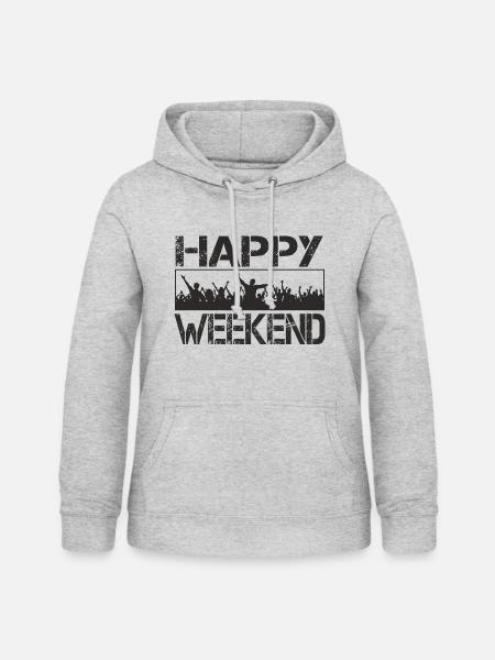 Happy Weekend - Frauen Hoodie - Hellgrau meliert