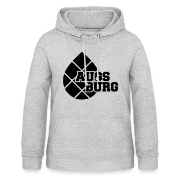 Augsburg Zirbelnuss Schwarz - Frauen Hoodie - Hellgrau meliert - Vorne - AI Model Female 172 light (172cm)