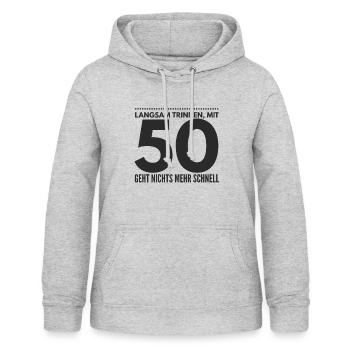 50. Geburtstag - Frauen Hoodie - Hellgrau meliert - Vorne - AI Model Female 172 light (172cm)
