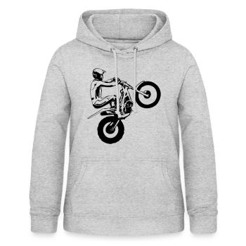 Motorrad Trial - Motorcycle Trial - Frauen Hoodie - Hellgrau meliert - Vorne - AI Model Female 172 light (172cm)