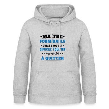 Maître formidable idée cadeau maître d'école - Sweat à capuche Femme - gris clair chiné - Devant - AI Model Female 172 light (172cm)