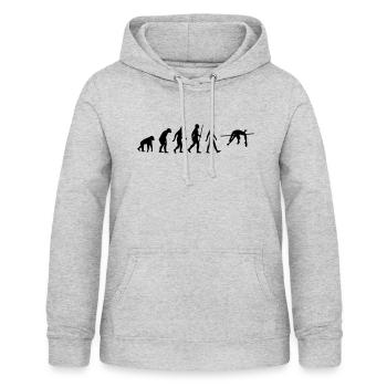 Hochsprung Evolution Leichtathletik Hochspringer - Frauen Hoodie - Hellgrau meliert - Vorne - AI Model Female 172 light (172cm)