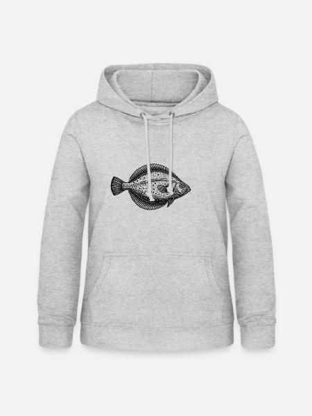 Zielfisch Flunder - Fisch - Angler Geschenk - Frauen Hoodie - Hellgrau meliert