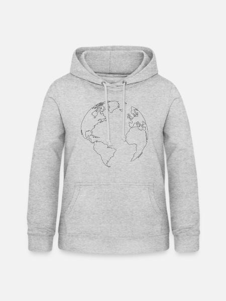 Welt - Frauen Hoodie - Hellgrau meliert