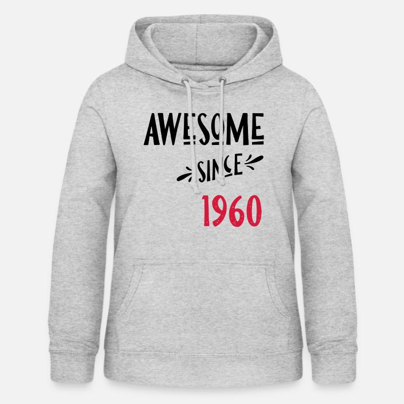 since1960 - Sweat à capuche Femme - gris clair chiné