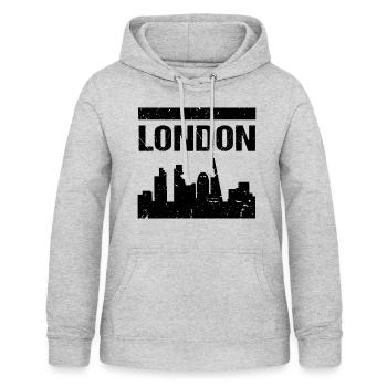 Skyline de Londres - Sweat à capuche Femme - gris clair chiné - Devant - AI Model Female 172 light (172cm)
