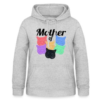 Katzenmutter - Mère des chats - Sweat à capuche Femme - gris clair chiné - Devant - AI Model Female 172 light (172cm)