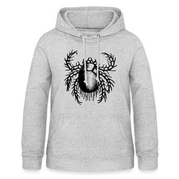 mite - Sweat à capuche Femme - gris clair chiné - Devant - AI Model Female 172 light (172cm)