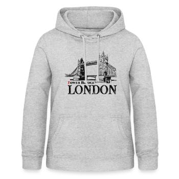 London - Tower Bridge - Frauen Hoodie - Hellgrau meliert - Vorne - AI Model Female 172 light (172cm)