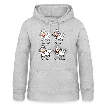 Unschaf Schaf Schafer Schafsten #Schafmania - Frauen Hoodie - Hellgrau meliert - Vorne - AI Model Female 172 light (172cm)