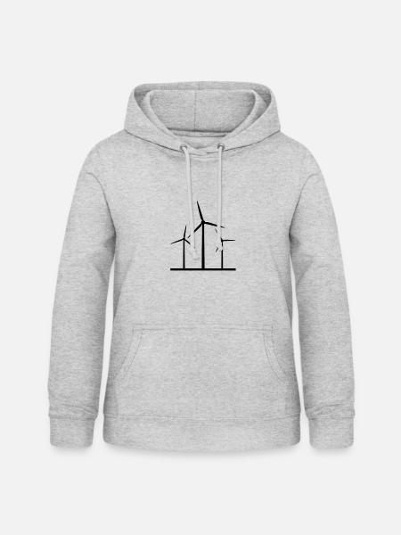 Windenergie - Frauen Hoodie - Hellgrau meliert