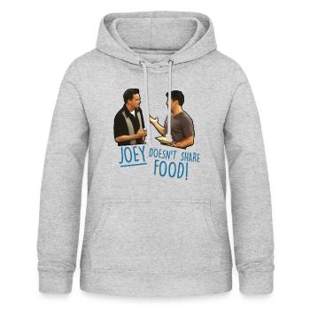 Friends Joey Teilt Sein Essen Nicht Chandler - Frauen Hoodie - Hellgrau meliert - Vorne - AI Model Female 172 light (172cm)