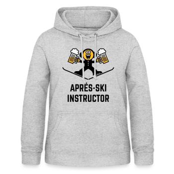 Après-Ski Instructor (Bier / Karikatur / 3C) - Frauen Hoodie - Hellgrau meliert - Vorne - AI Model Female 172 light (172cm)