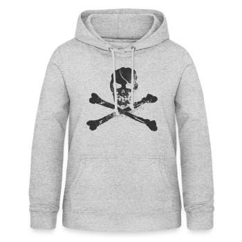 Schädel - Frauen Hoodie - Hellgrau meliert - Vorne - AI Model Female 172 light (172cm)