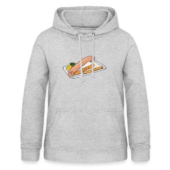 Bockwurst - Frauen Hoodie - Hellgrau meliert - Vorne - AI Model Female 172 light (172cm)