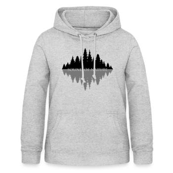 SON DE NATURE - Sweat à capuche Femme - gris clair chiné - Devant - AI Model Female 172 light (172cm)