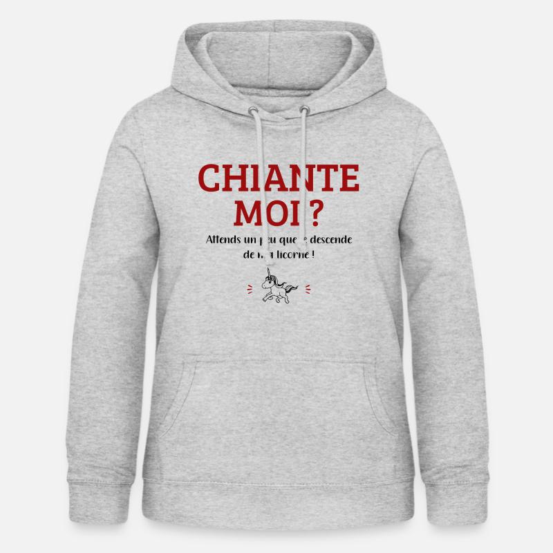 Chiante, moi ? - Sweat à capuche Femme - gris clair chiné
