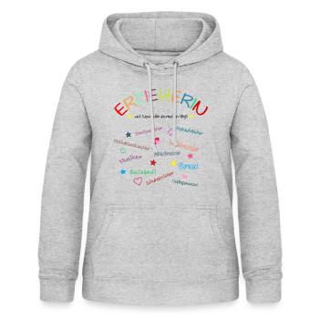 Erzieherin und so viel mehr Geschenkidee Pädagoge - Frauen Hoodie - Hellgrau meliert - Vorne - AI Model Female 172 light (172cm)