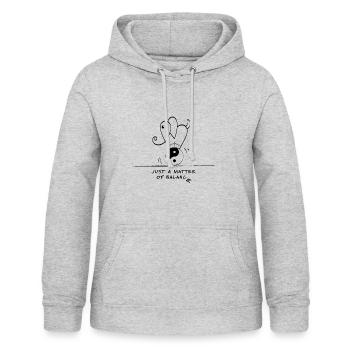 Nur eine Frage des Gleichgewichts - Frauen Hoodie - Hellgrau meliert - Vorne - AI Model Female 172 light (172cm)