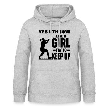 Hammer throw - Women's Hoodie - light heather grey - Front - AI Model Female 172 light (172cm)