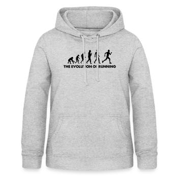 The Evolution Of Running - Women's Hoodie - light heather grey - Front - AI Model Female 172 light (172cm)