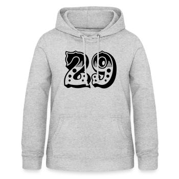 29 - Zahl - Nummer - Frauen Hoodie - Hellgrau meliert - Vorne - AI Model Female 172 light (172cm)
