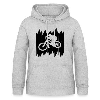 Biken - Frauen Hoodie - Hellgrau meliert - Vorne - AI Model Female 172 light (172cm)