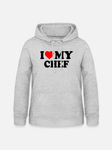 I love my chef - Frauen Hoodie - Hellgrau meliert