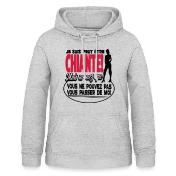 T-SHIRT / DESIGN / MUSTER / DROLE-T-SHIRT VON HUMOR WOMEN'S TEE - Frauen Hoodie - Hellgrau meliert - Vorne - AI Model Female 172 light (172cm)