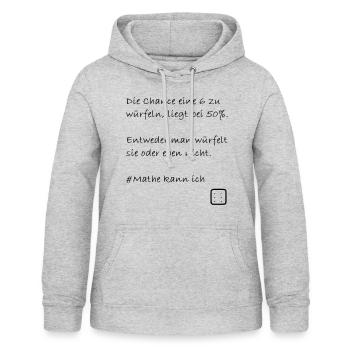 Mathe kann ich - Frauen Hoodie - Hellgrau meliert - Vorne - AI Model Female 172 light (172cm)