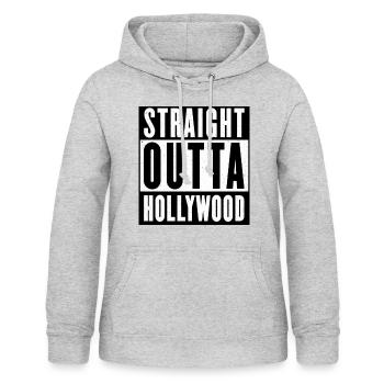 STRAIGHT OUTTA HOLLYWOOD - Frauen Hoodie - Hellgrau meliert - Vorne - AI Model Female 172 light (172cm)