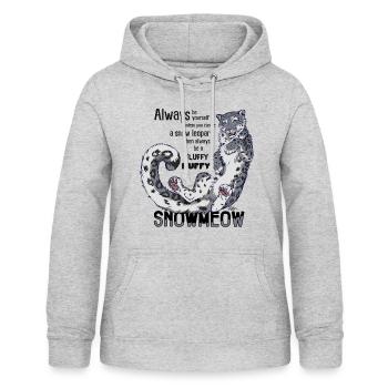 Sei immer du selbst sei Schnneeleopard - Frauen Hoodie - Hellgrau meliert - Vorne - AI Model Female 172 light (172cm)