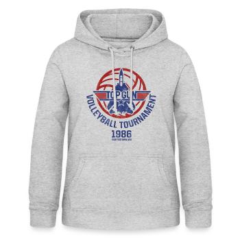 Top Gun Tournoi De Volleyball 1986 Jet Logo - Sweat à capuche Femme - gris clair chiné - Devant - AI Model Female 172 light (172cm)