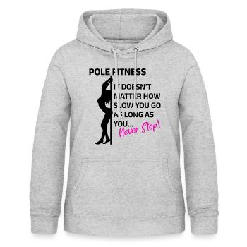 Poledance - Never Stop - Frauen Hoodie - Hellgrau meliert - Vorne - AI Model Female 172 light (172cm)