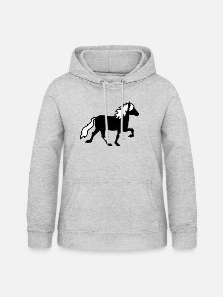 Islannin hevonen - Dame hoodie - lysegrå meleret