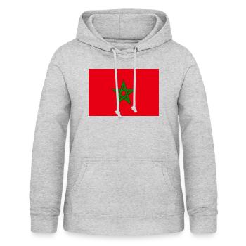 Tee shirt flag of Morocco - Sweat à capuche Femme - gris clair chiné - Devant - AI Model Female 172 light (172cm)