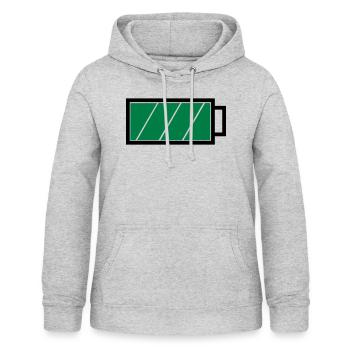 Akku voll - Frauen Hoodie - Hellgrau meliert - Vorne - AI Model Female 172 light (172cm)