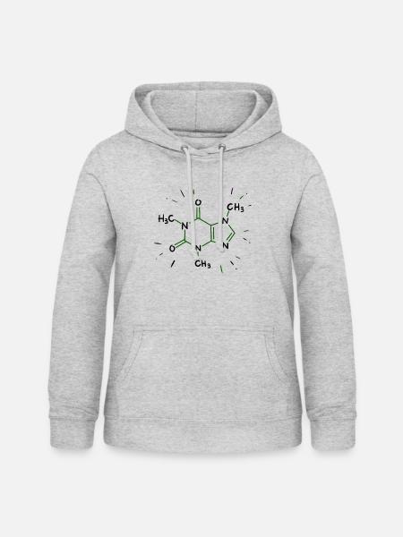 Koffein Molekül - Frauen Hoodie - Hellgrau meliert