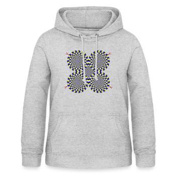 Cadeau Illusion d'optique Illusion de serpents - Sweat à capuche Femme - gris clair chiné - Devant - AI Model Female 172 light (172cm)