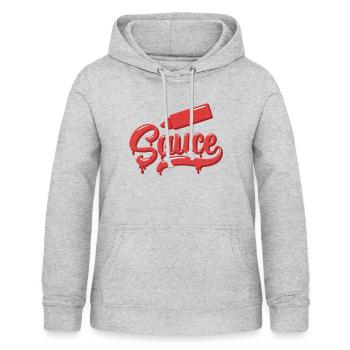 sauce - Sweat à capuche Femme - gris clair chiné - Devant - AI Model Female 172 light (172cm)