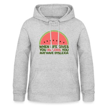 Lustige Legasthenie - Frauen Hoodie - Hellgrau meliert - Vorne - AI Model Female 172 light (172cm)