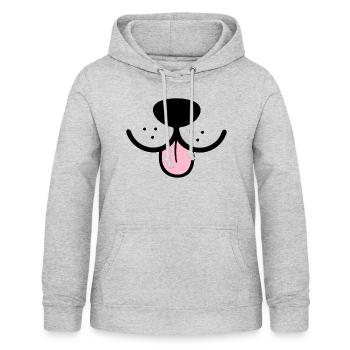 Chien drôle chiens museau chien museau langue - Sweat à capuche Femme - gris clair chiné - Devant - AI Model Female 172 light (172cm)