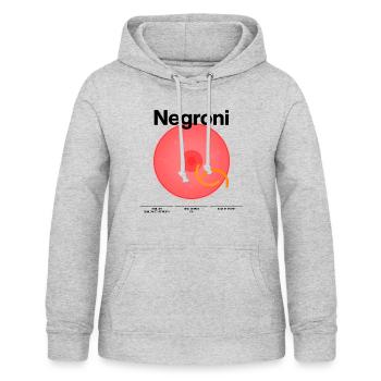 Mixology cocktail pour le bar « Negroni » - Sweat à capuche Femme - gris clair chiné - Devant - AI Model Female 172 light (172cm)