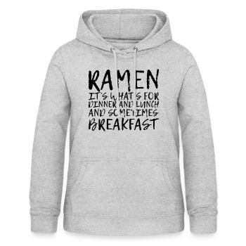 Ramen, pour le dîner et le déjeuner et le petit-déjeuner 4 - Sweat à capuche Femme - gris clair chiné - Devant - AI Model Female 172 light (172cm)