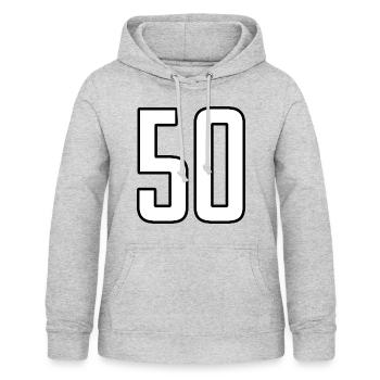 50 Jahre 50er Geschenkidee - Frauen Hoodie - Hellgrau meliert - Vorne - AI Model Female 172 light (172cm)