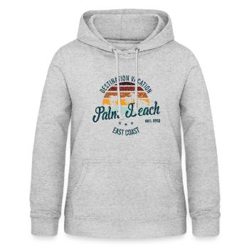 Urlaubsziel Palm Beach - Frauen Hoodie - Hellgrau meliert - Vorne - AI Model Female 172 light (172cm)