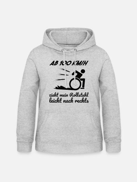Rollstuhl Rollstuhlfahrer Spruch Geschenkidee - Frauen Hoodie - Hellgrau meliert