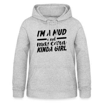 I'm A Mud And Mascara Kinda Girl 3 - Frauen Hoodie - Hellgrau meliert - Vorne - AI Model Female 172 light (172cm)