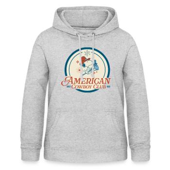 Peanuts Design Snoopy Et Club Cowboy Américain - Sweat à capuche Femme - gris clair chiné - Devant - AI Model Female 172 light (172cm)