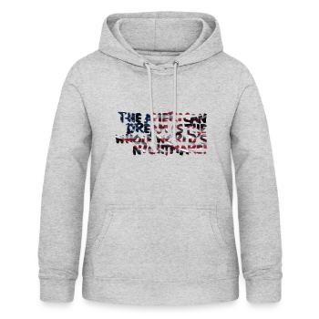 mg american dream - Frauen Hoodie - Hellgrau meliert - Vorne - AI Model Female 172 light (172cm)
